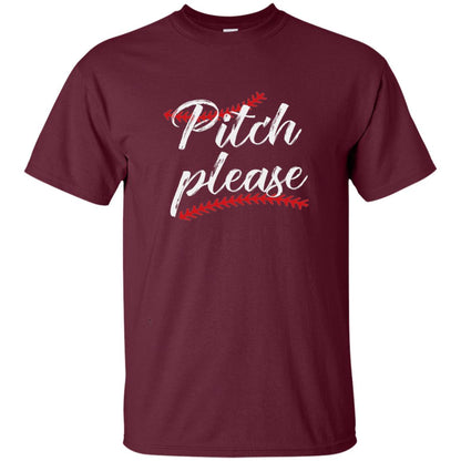 Pitch Please Funny Baseball Lover T-shirt Maroon