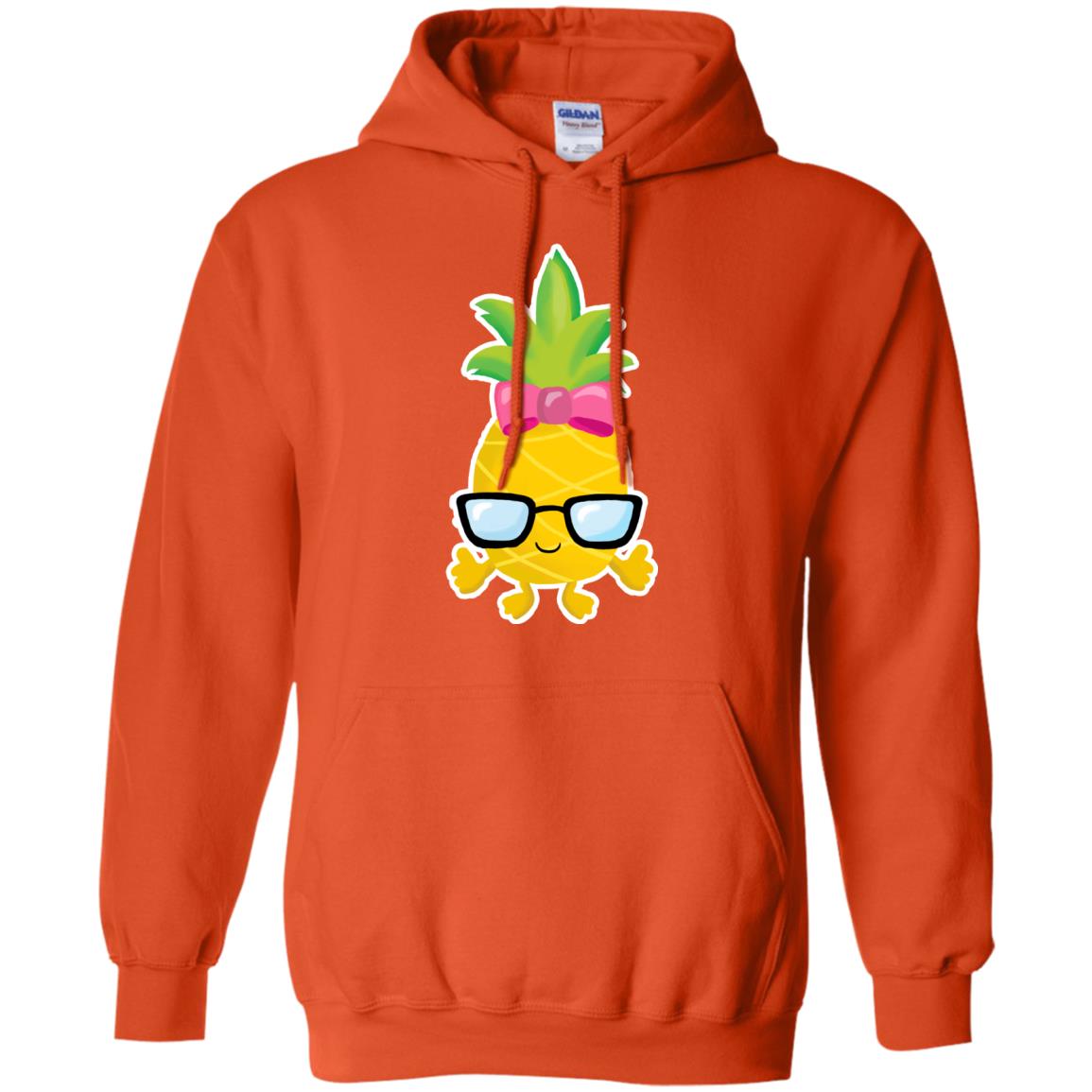 Funny Pineapple With Glasses For Girls Womens Shirt Orange