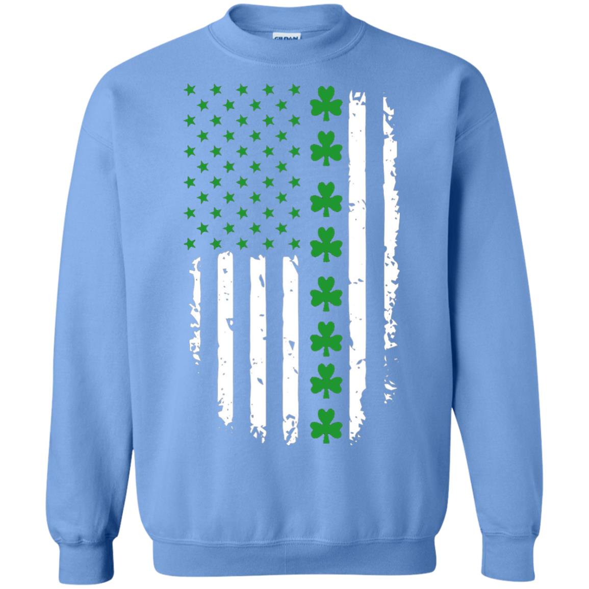 St. Patrick's Day T-shirt Irish American Flag T-shirt Carolina Blue