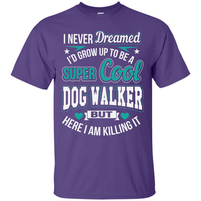 Funny Dog Walker T-shirt Super Cool Dog Walker Purple