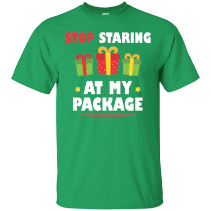 New Year T-shirt Stop Staring At My Package Irish Green