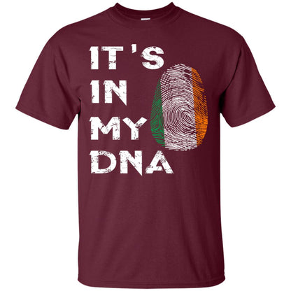 It's In My Dna Fingerprint Irish Ireland Gift Shirt Maroon