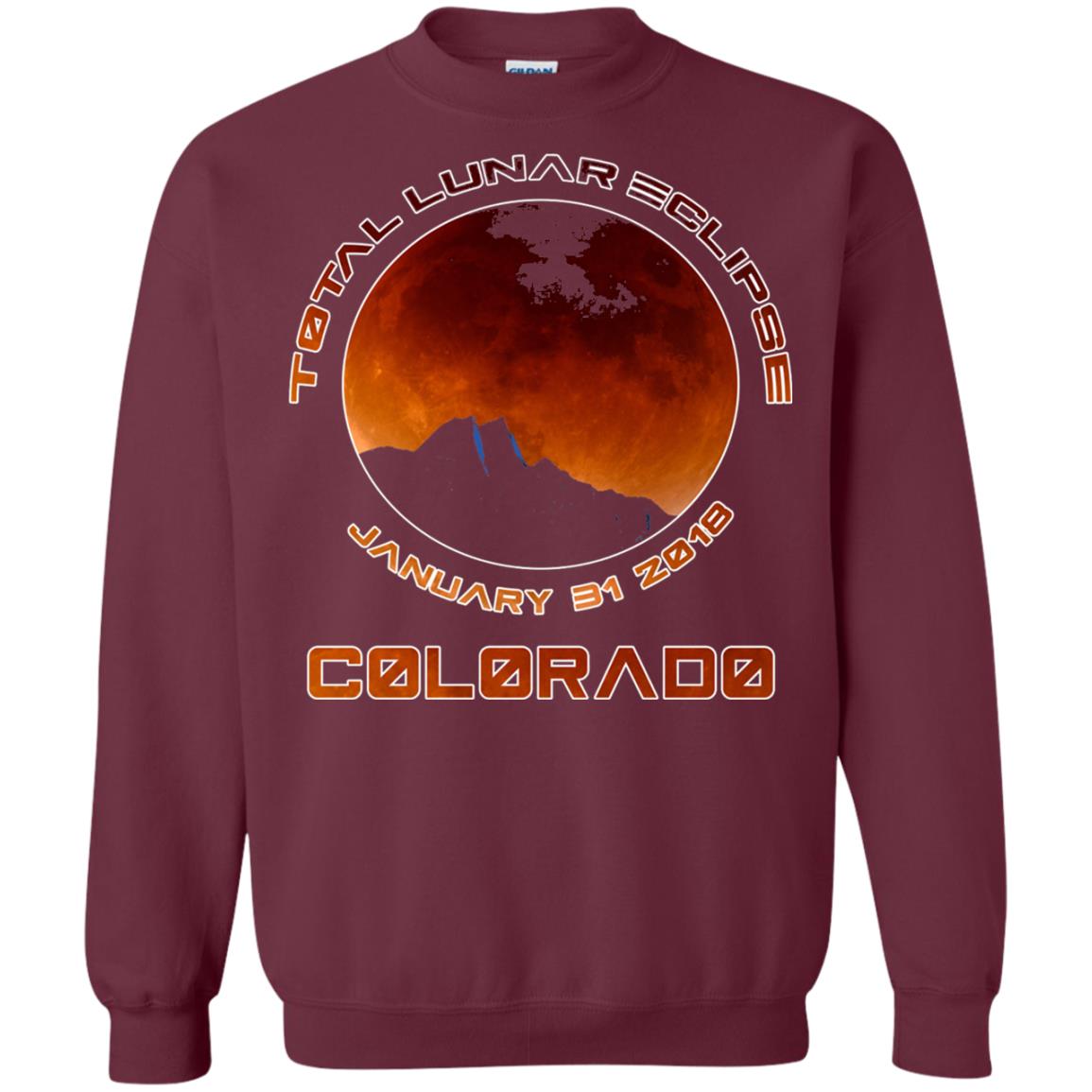 Colorado Lunar Eclipse 2018 T-shirt January 31 Maroon
