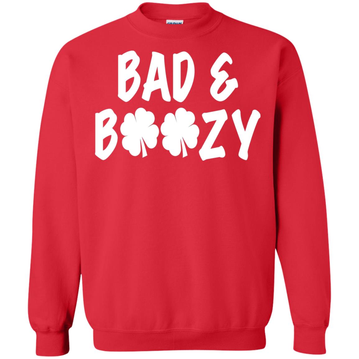 Bad And Boozy St. Patrick_s Day T-shirt Red
