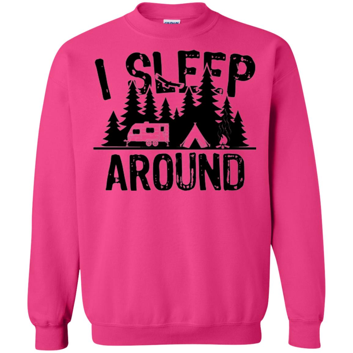 Funny Camping T-shirt I Sleep Around Heliconia
