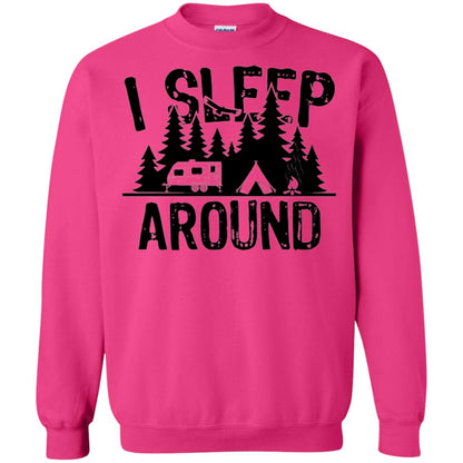 Funny Camping T-shirt I Sleep Around Heliconia