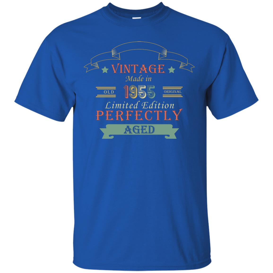 Vintage Made In Old 1955 Original Limited Edition Perfectly Aged 63th Birthday T-shirt Royal