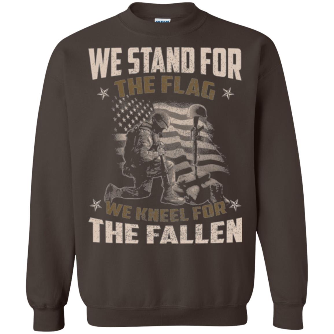 Stand For The Flag We Kneel For The Fallen Veteran T-shirt Dark Chocolate