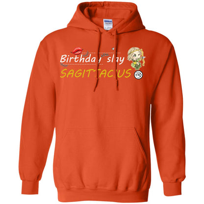 Cute Sagittarius Girl Birthday Lip Slay T-shirt Orange