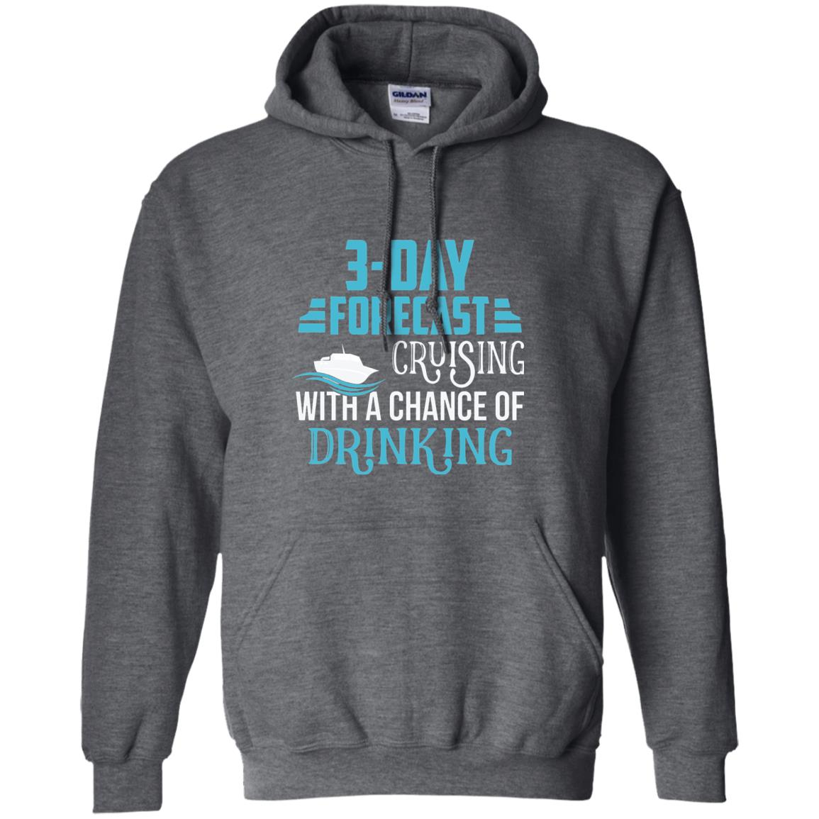 Funny Cruise T-shirt Forecast Cruising With A Chance Dark Heather
