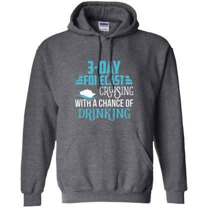 Funny Cruise T-shirt Forecast Cruising With A Chance Dark Heather