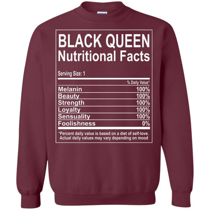 Black Queen Nutritional Facts T-shirt Self Love Maroon