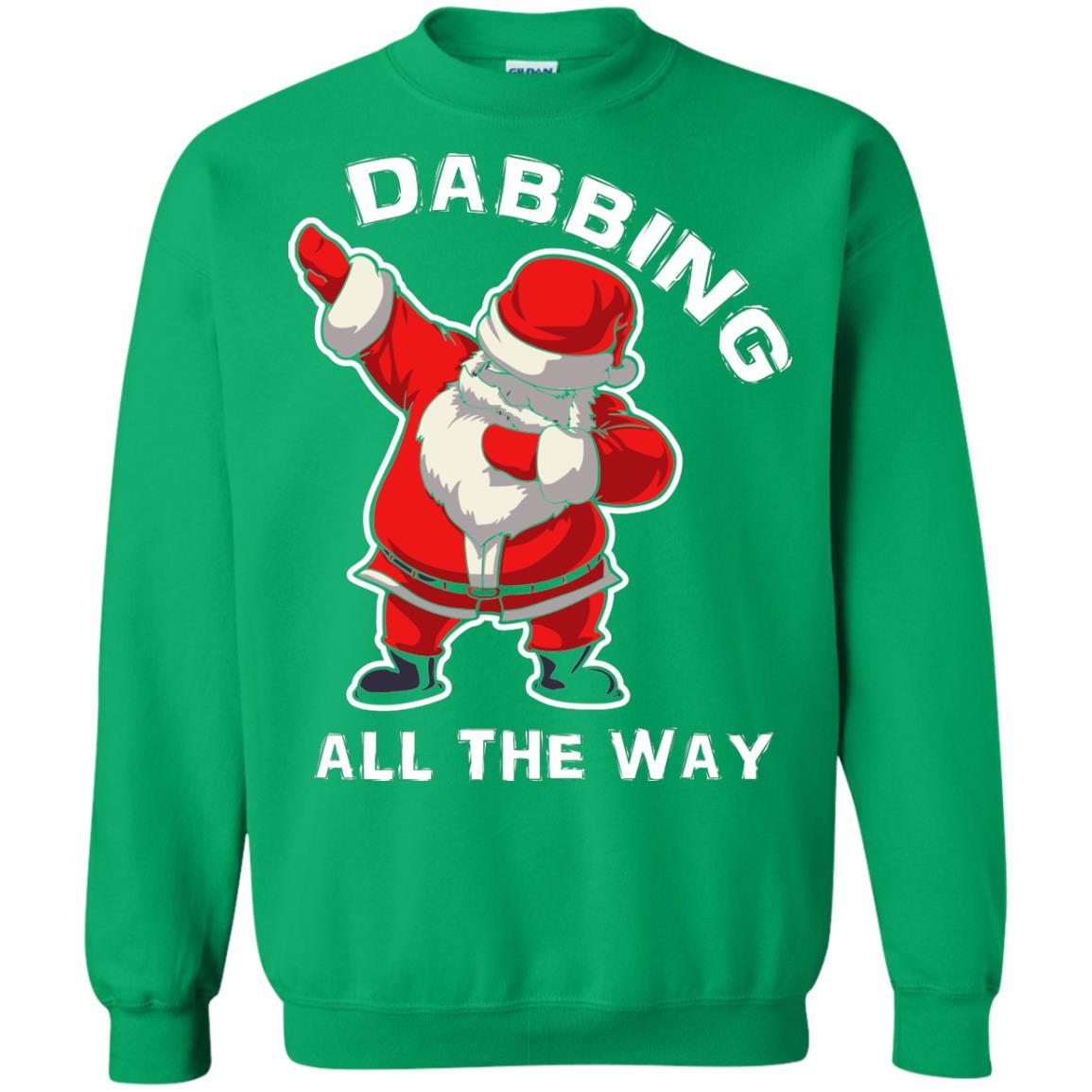 Chirstmas T-shirt Dabbing All The Way Irish Green