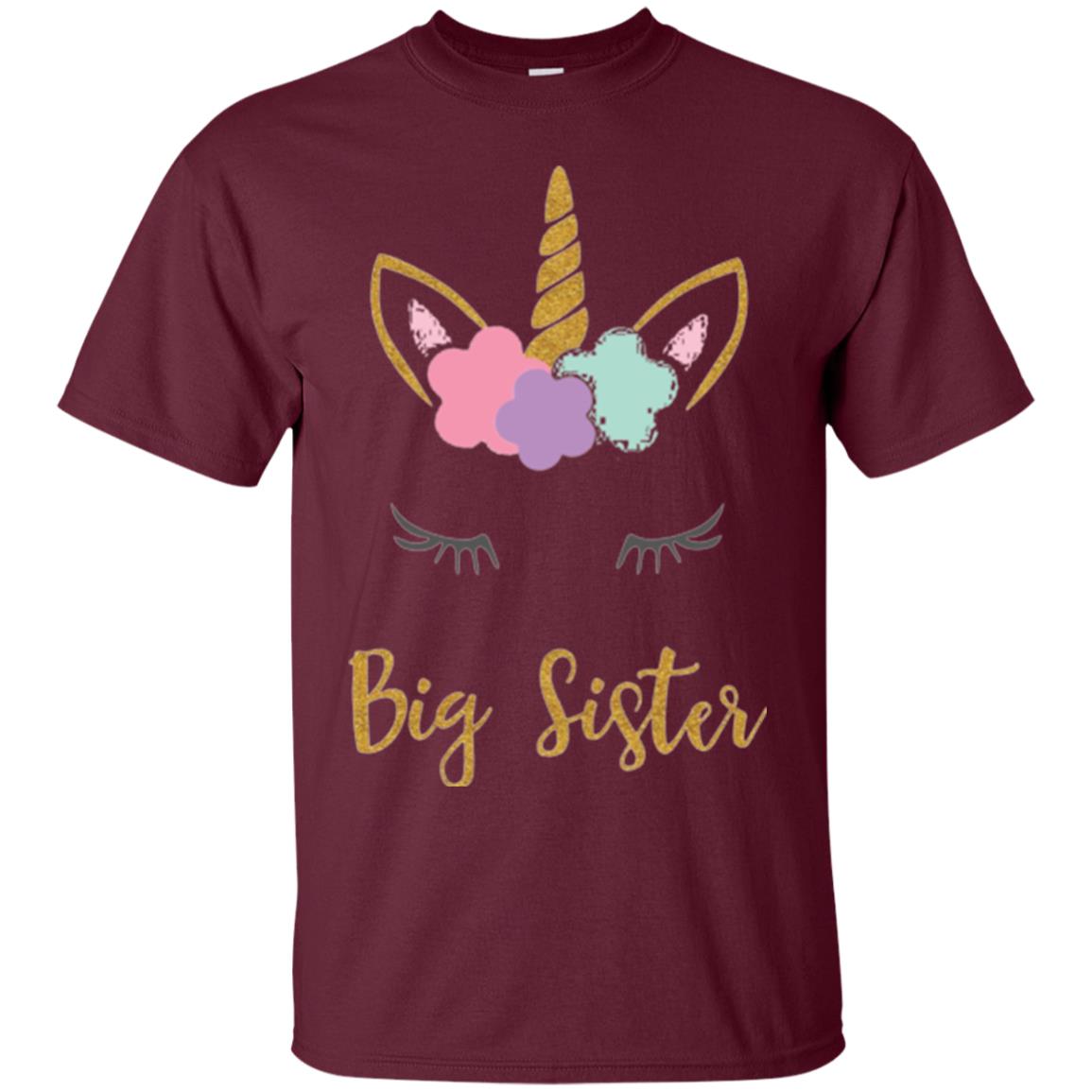 Family T-shirt Big Sister Maroon