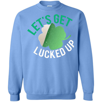 Let's Get Lucked Up Shamrocks Saint Patrick's Day T-shirt Carolina Blue