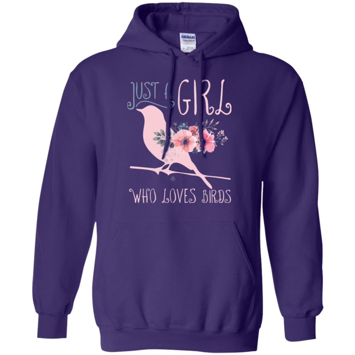 Birds T-shirt Just A Girl Who Loves Birds Purple