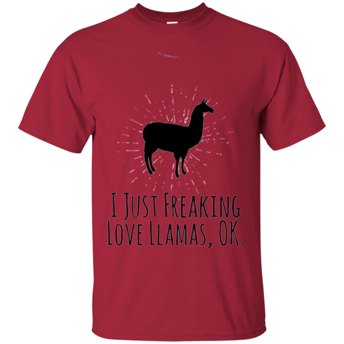 Funny Llama Lovers T-shirt I Just Freaking Love Llamas Ok Cardinal