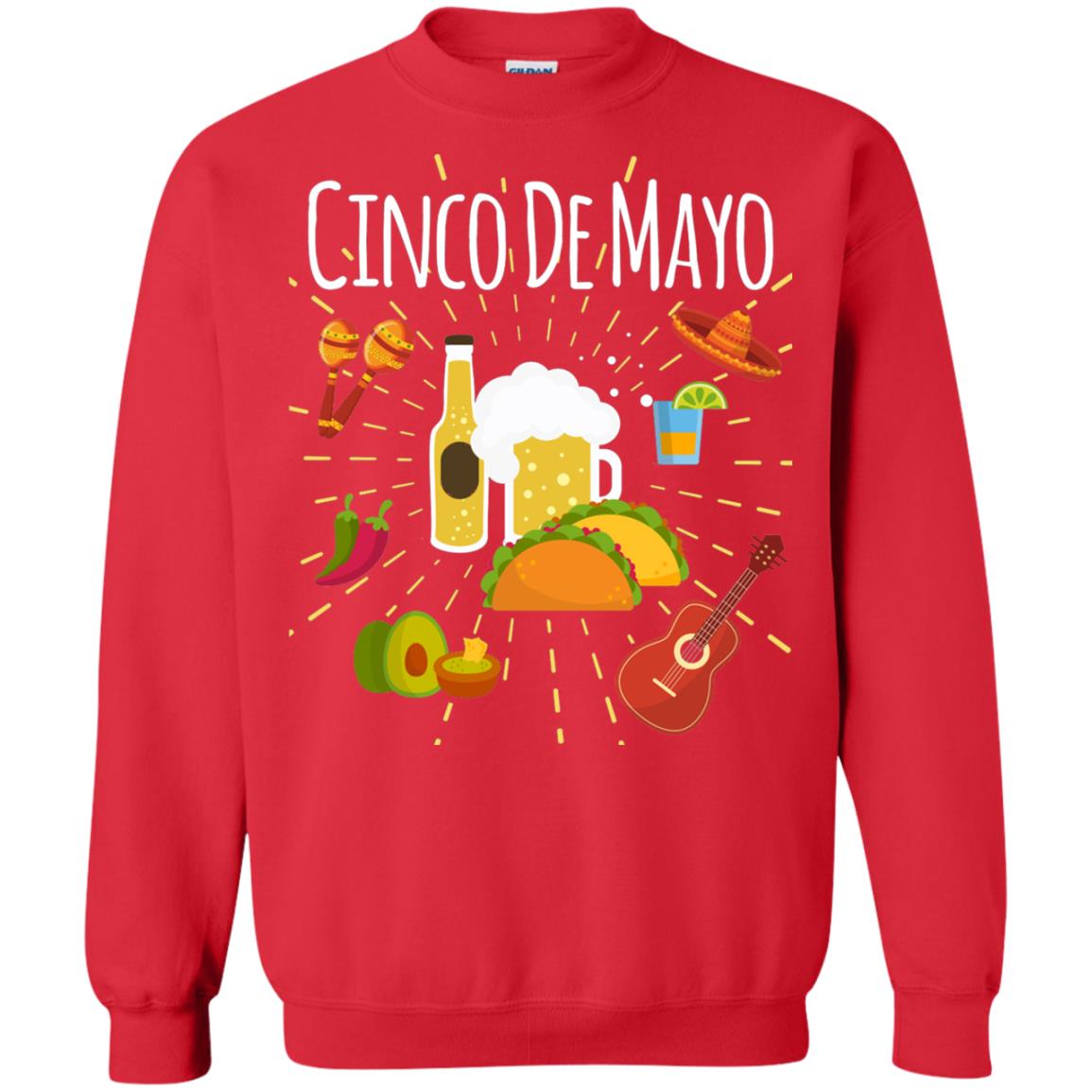 Cinco De Mayo Beer Tacos Guitar Mexico Shirt Red