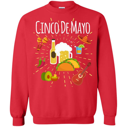 Cinco De Mayo Beer Tacos Guitar Mexico Shirt Red