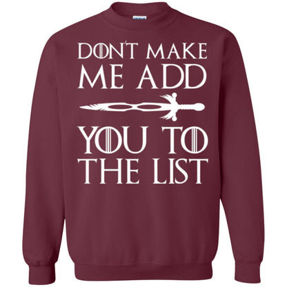 Film T-shirt Don't Make Me Add You To List Maroon