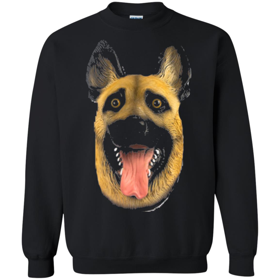 Dog Lover T-shirt Creepy Dog Head T-shirt Black