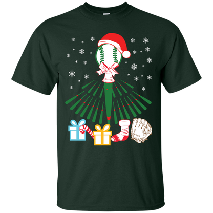 Baseball Christmas T-Shirt Forest Green