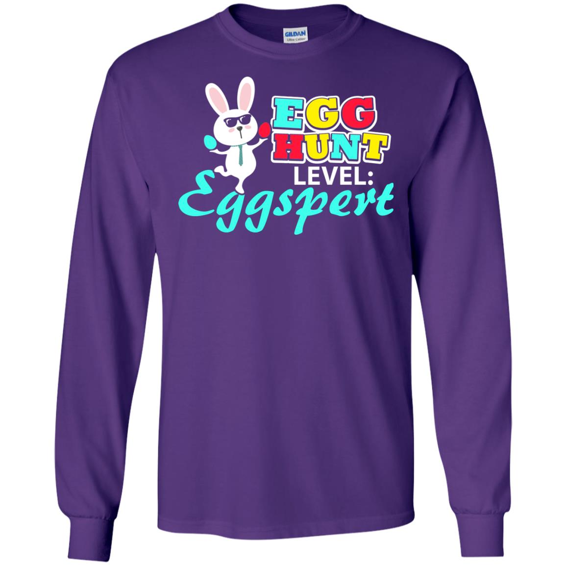 Egg Hunt Level Eggspert Easter Holiday T-shirt Purple