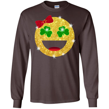 Happy Gold Blink Emoji Saint Patrick's Day T-shirt Dark Chocolate
