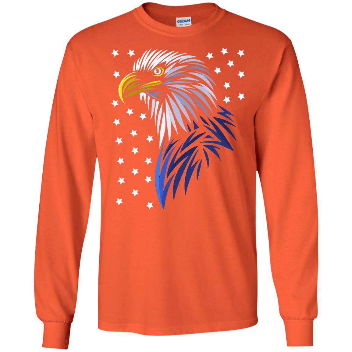 Usa Eagle Flag Stars T-shirt Tribal Style T-shirt Orange