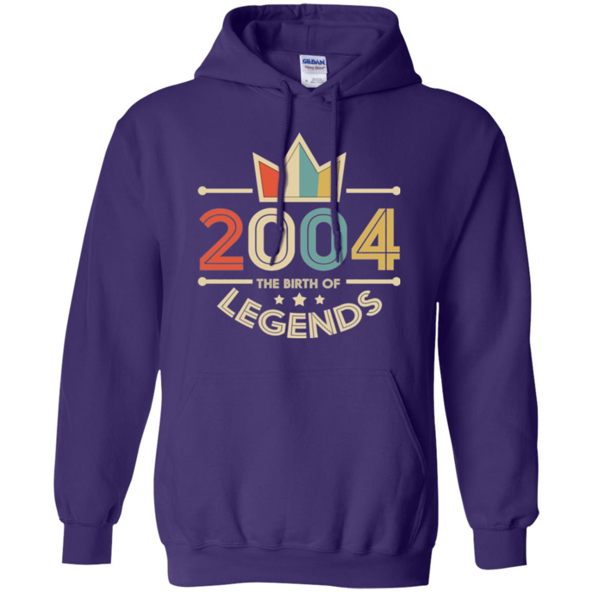 Brithday T-shirt Vintage 2004 The Birth Of Legends Purple