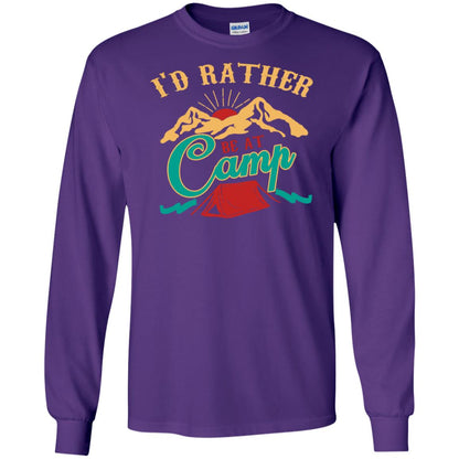 I'd Rather Be At Camp Camping Lovers Gift Shirt For Mens Of Womens Purple