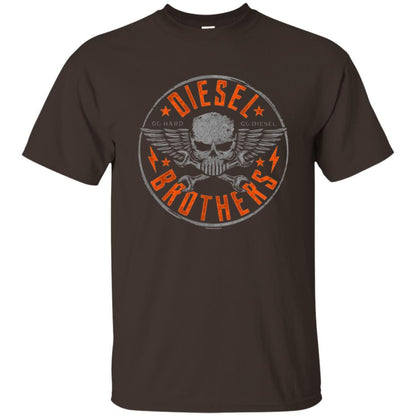 Skull Cross Wrench T-Shirt Diesel Brothers Go Hard Go Diesel Dark Chocolate