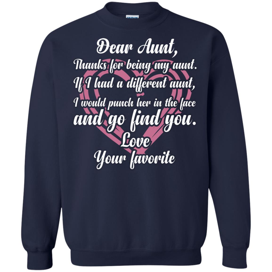 Dear Aunt Thank For Being My Aunt Family T-shirt Navy