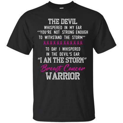 Breast Cancer Warrior T-shirt I Am The Storm Breast Cancer Warrior With Pink Ribbons Black
