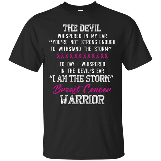 Breast Cancer Warrior T-shirt I Am The Storm Breast Cancer Warrior With Pink Ribbons Black