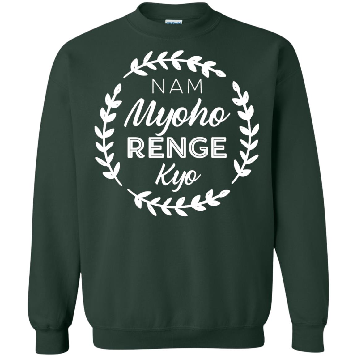 Nam Myoho Renge Kyo White Crest Shirt Forest Green