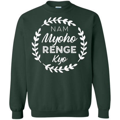 Nam Myoho Renge Kyo White Crest Shirt Forest Green