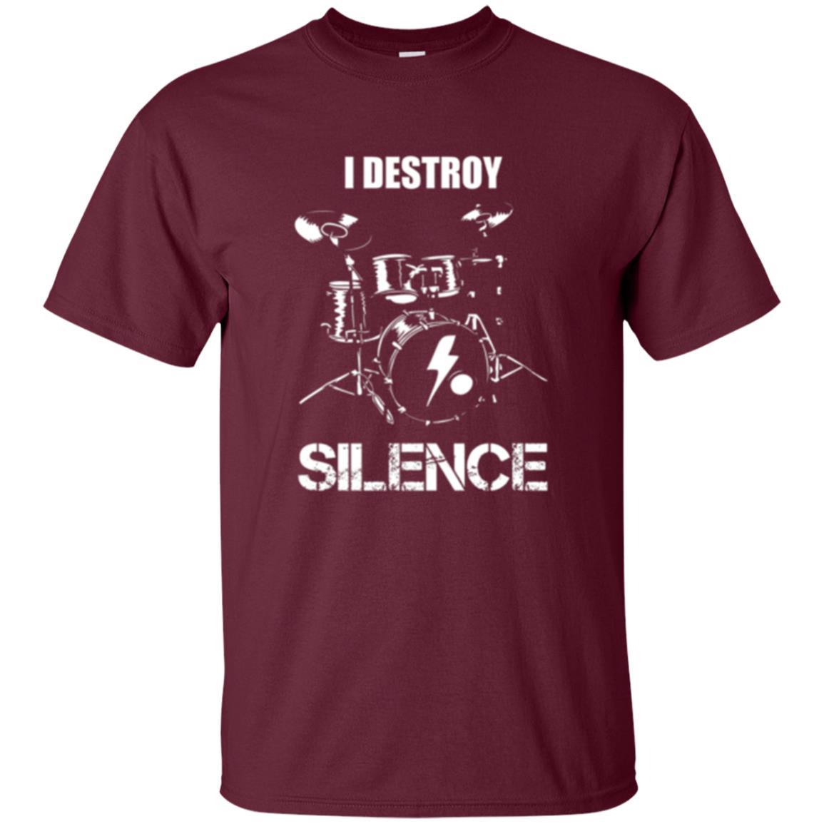 Drummer T-shirt I Destroy Silence Maroon