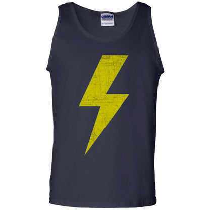 Retro Distressed Yellow Lighting Bolt T Shirt Navy