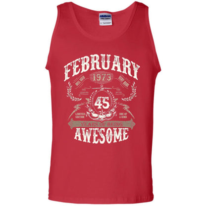 February 1973 45 Years Of Being Awesome T-shirt 45 Years Old Red