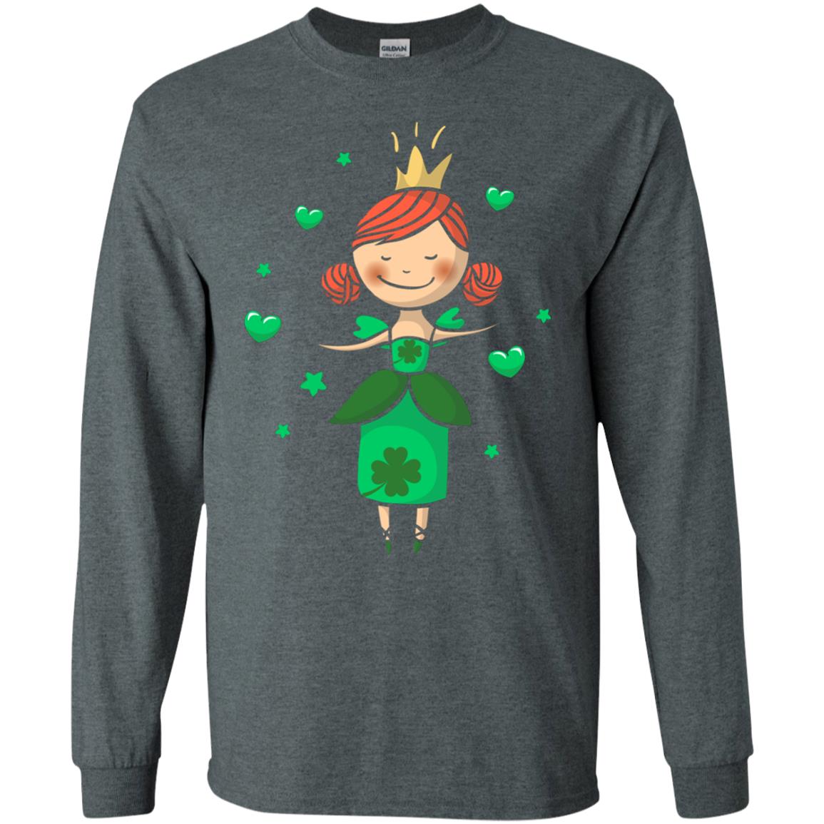Irish Princess St. Patricks Day Gift Shirt For Girls Dark Heather