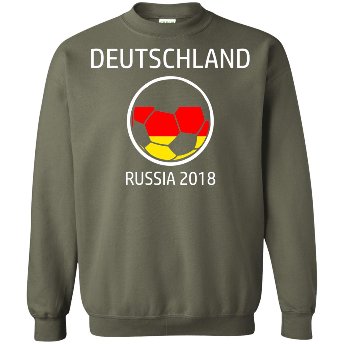 Deutschland Team Russia 2018 Soccer Fan T-shirt Military Green