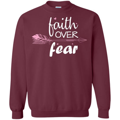 Faith Over Fear Arrow Christian Shirt Maroon