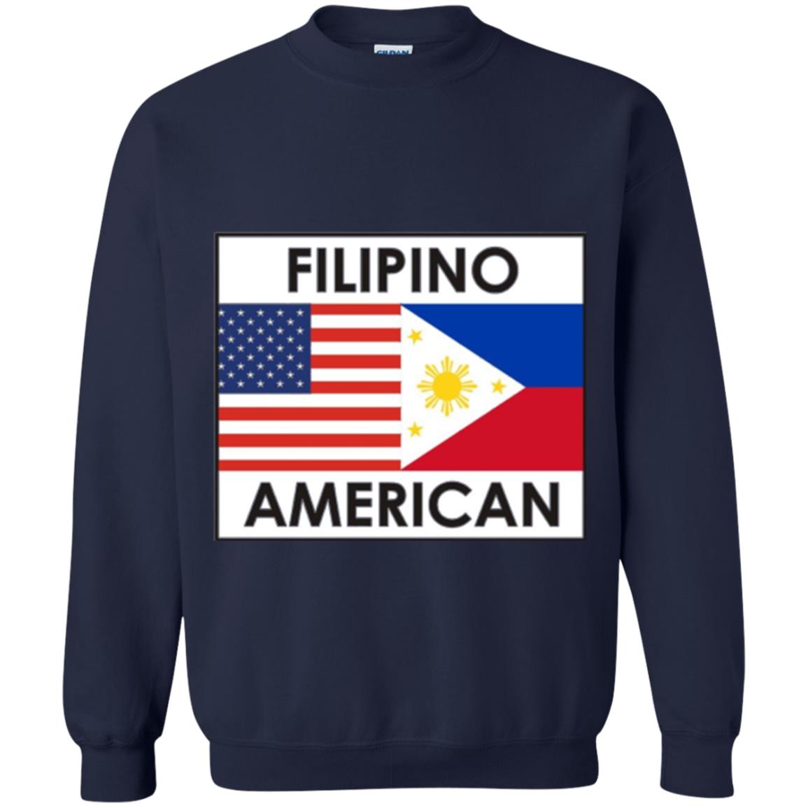 Filipino American T-shirt Philippines Usa Flags Navy