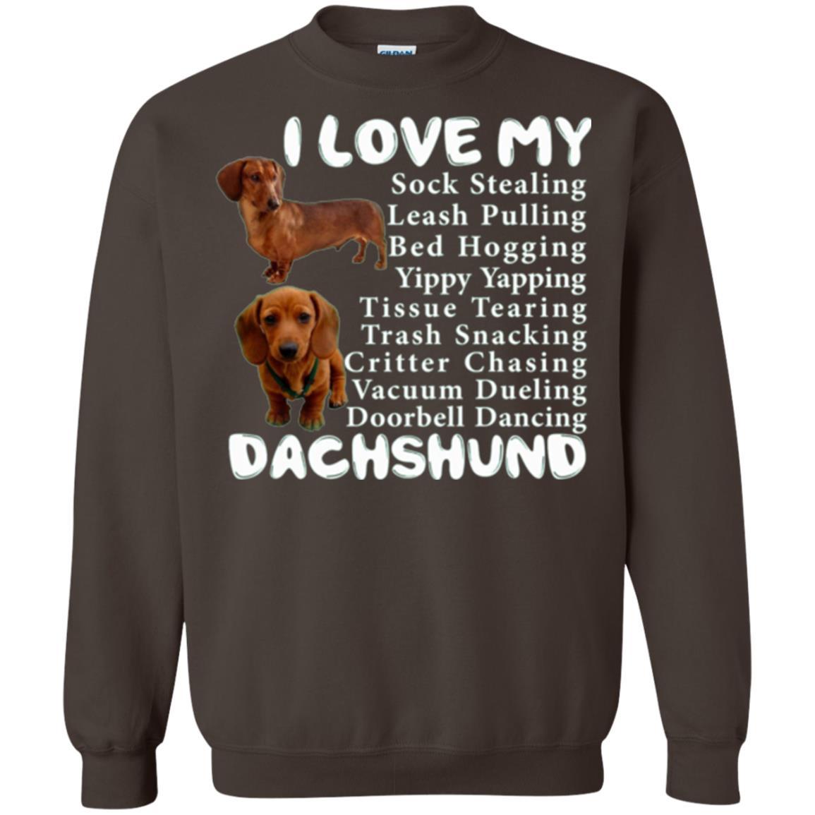 Dachshund T-shirt Sock Stealing Bed Hogging Dark Chocolate