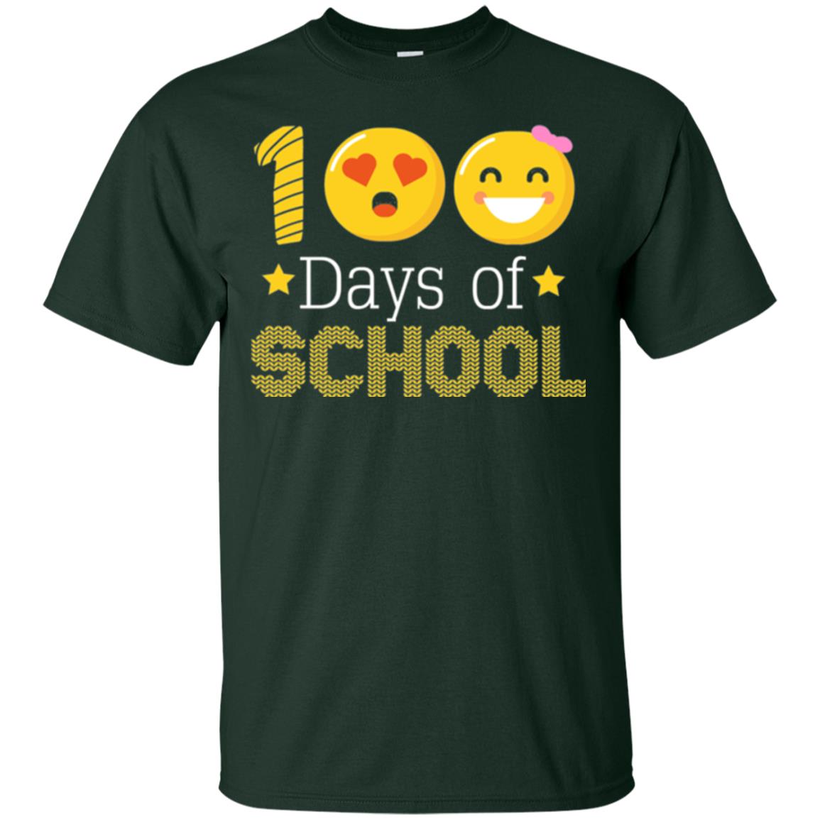 Teacher T-shirt 100 Days Of School T-shirt Forest Green