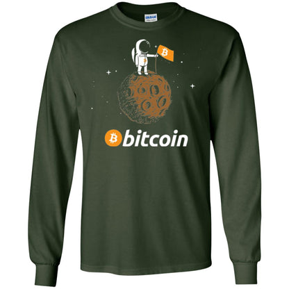 Bitcoin T-shirt Featuring Astronaut Forest Green