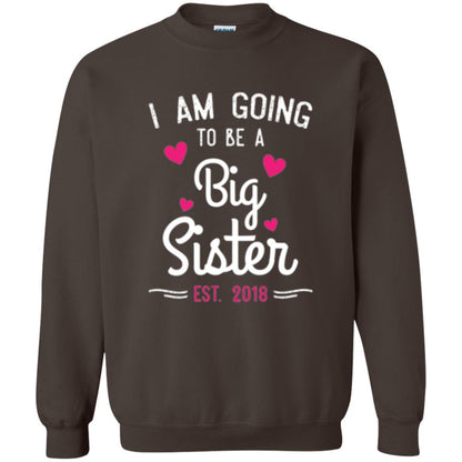 Family T-shirt I Am Going To Be A Big Sister Estimated 2018 Dark Chocolate