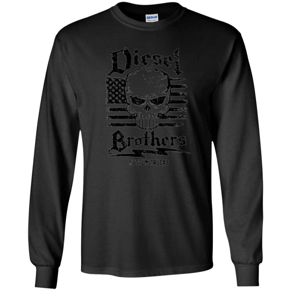 Diesel Brothers Custom Trucks Skull Usa Flag T-shirt