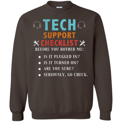 Tech Support Checklist Before You Bother Me Shirt Dark Chocolate